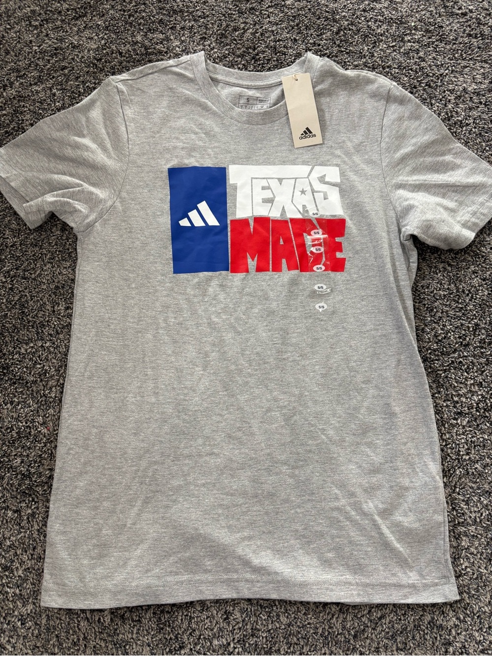 Adidas Men’s 'Texas Made' Gray Graphic Tee